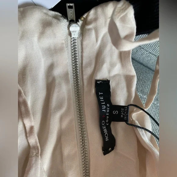 Romeo Juliet Sleeveless Cutaway Swing Lace Trim Mini Dress Cream Neutral S NWT - Picture 10 of 14